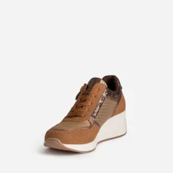 Eram Baskets^Tennis compensée multi matières CAMEL