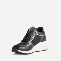 Eram Baskets^Tennis compensée e multi matières NOIR