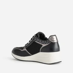 Eram Baskets^Tennis compensée e multi matières NOIR