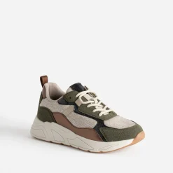 Eram Baskets^Tennis Dad shoes multi-matières KAKI