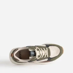 Eram Baskets^Tennis Dad shoes multi-matières KAKI