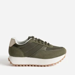 Eram Baskets^Tennis Dad shoes semelle crantée KAKI
