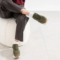 Eram Baskets^Tennis Dad shoes semelle crantée KAKI