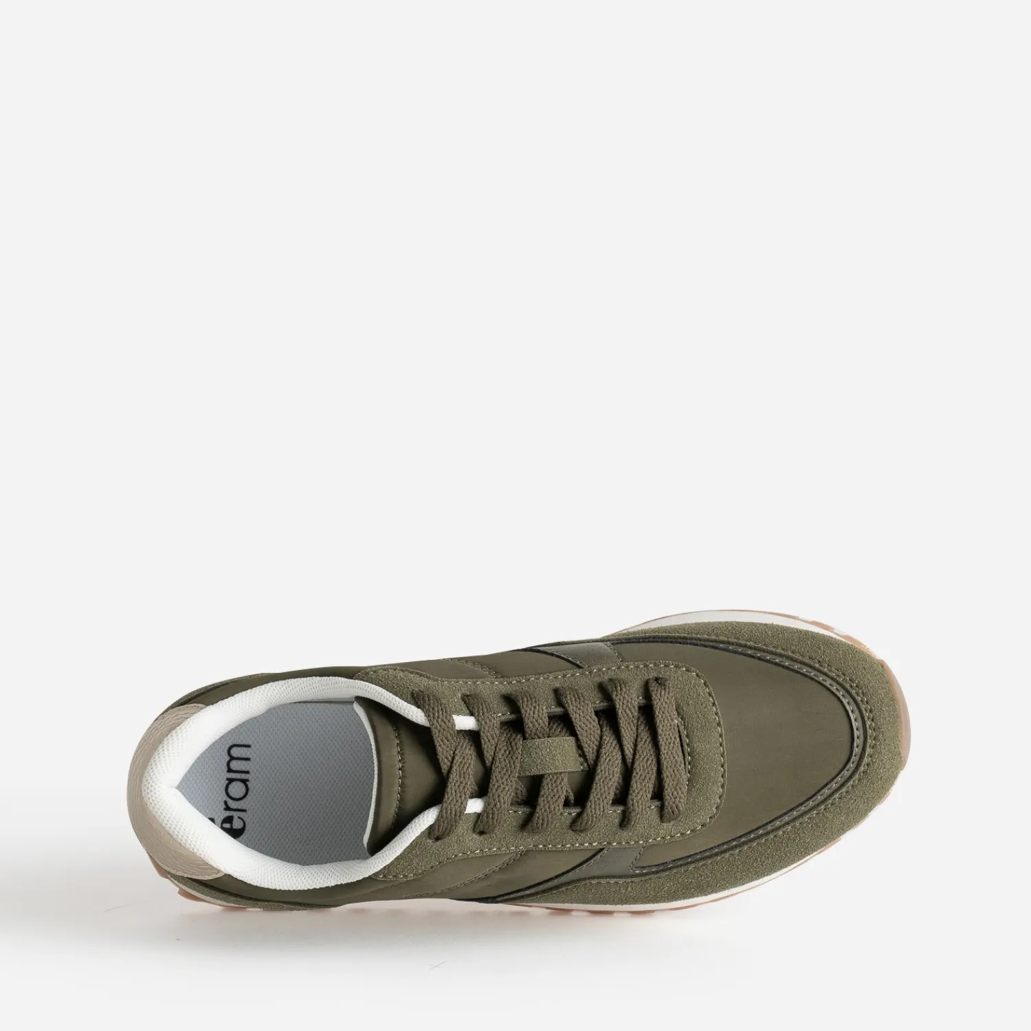 Eram Baskets^Tennis Dad shoes semelle crantée KAKI
