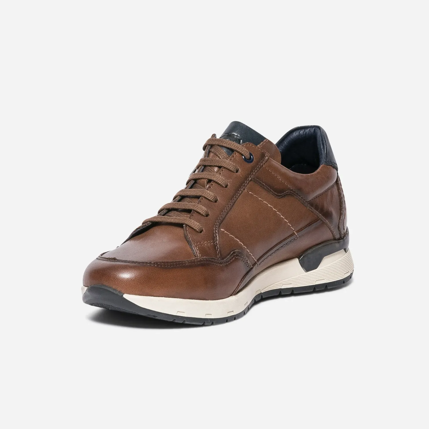 Fluchos Baskets/Tennis^Tennis marron en cuir avec zip COGNAC