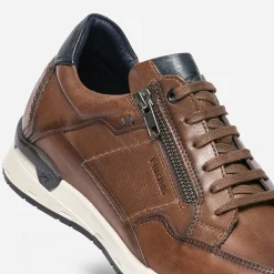 Fluchos Baskets/Tennis^Tennis marron en cuir avec zip COGNAC