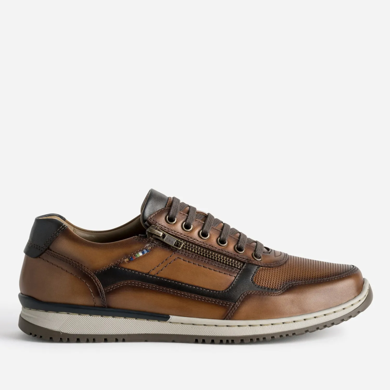 FRANCE ARNO Chaussures De Ville^Tennis cuir COGNAC