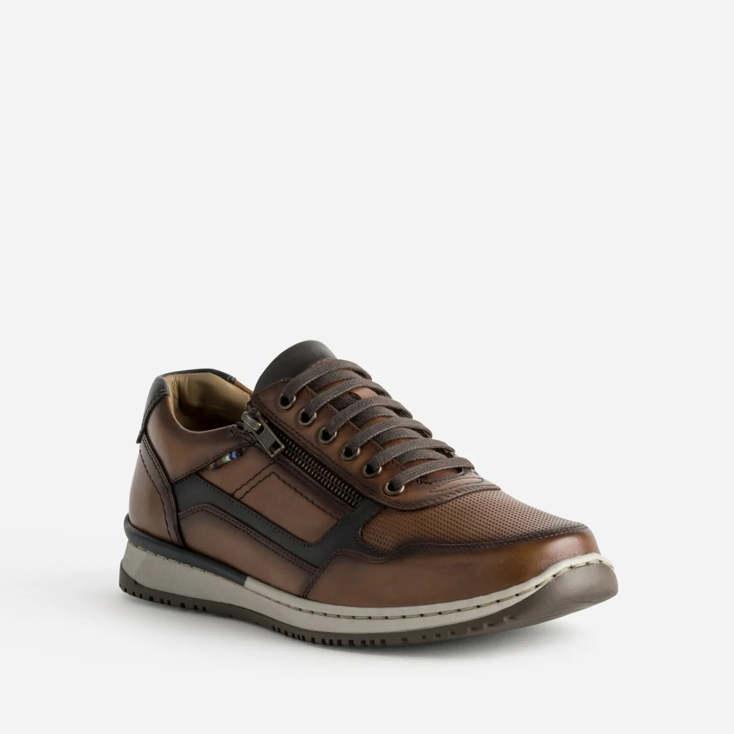 FRANCE ARNO Chaussures De Ville^Tennis cuir COGNAC