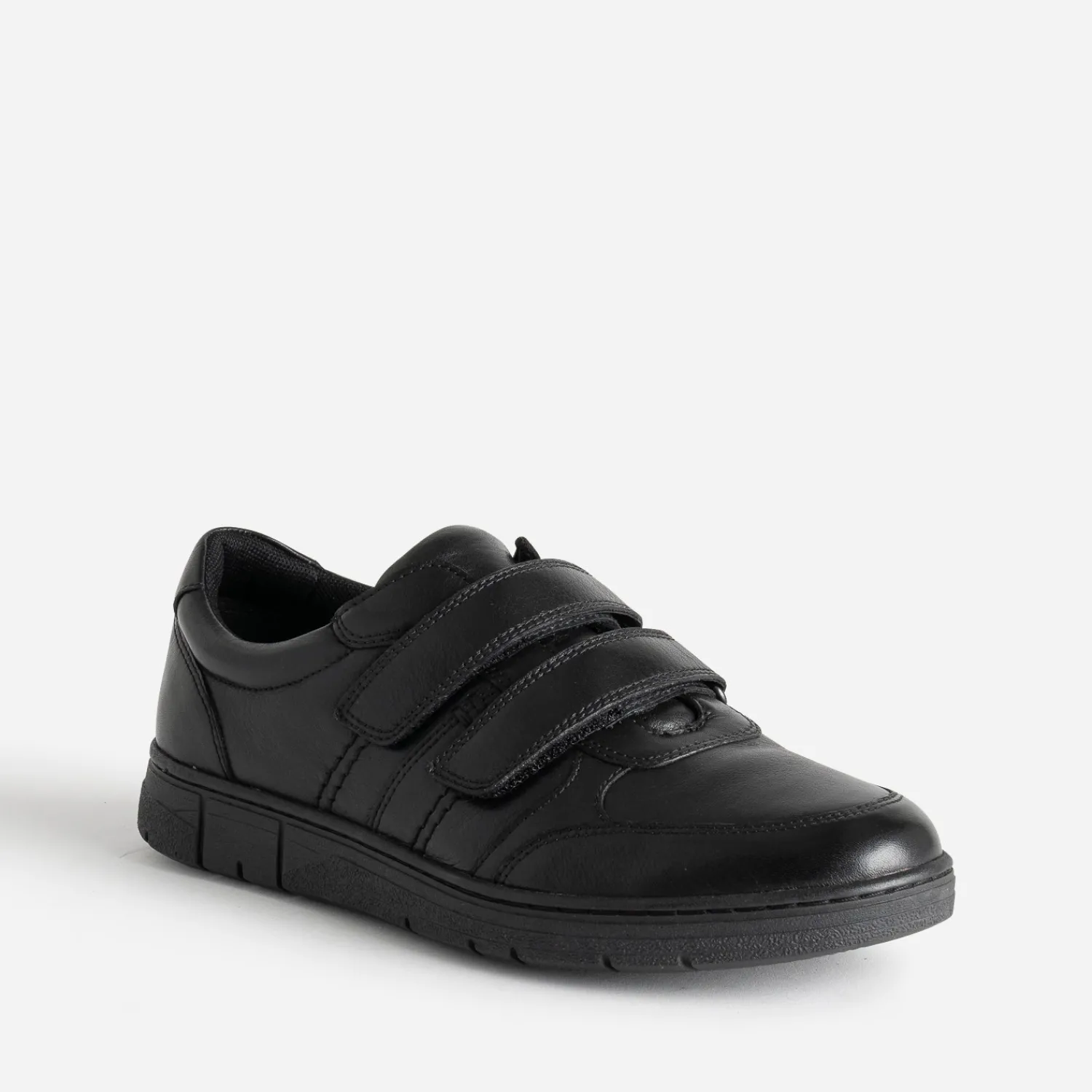 FRANCE ARNO Chaussures De Ville^Tennis e en cuir à scratchs NOIR
