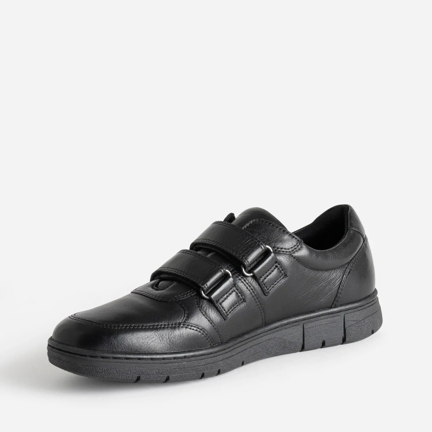 FRANCE ARNO Chaussures De Ville^Tennis e en cuir à scratchs NOIR