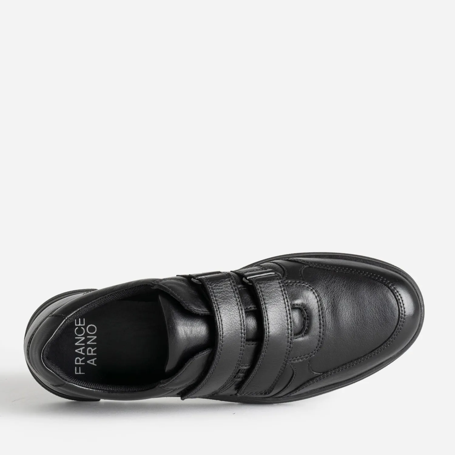 FRANCE ARNO Chaussures De Ville^Tennis e en cuir à scratchs NOIR