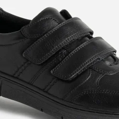 FRANCE ARNO Chaussures De Ville^Tennis e en cuir à scratchs NOIR