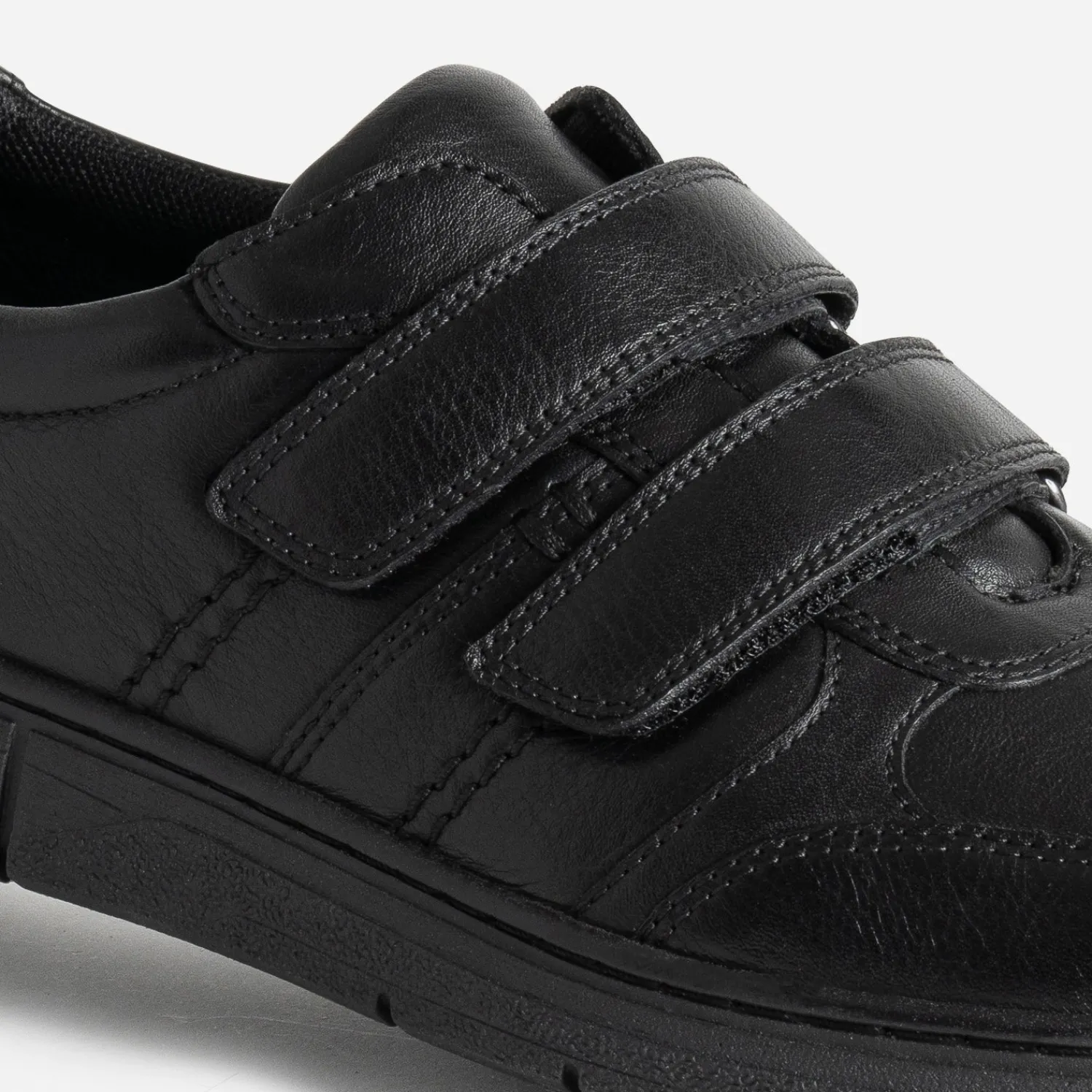 FRANCE ARNO Chaussures De Ville^Tennis e en cuir à scratchs NOIR