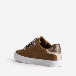 Kaporal Baskets^Tennis camel avec lacets ruban COGNAC