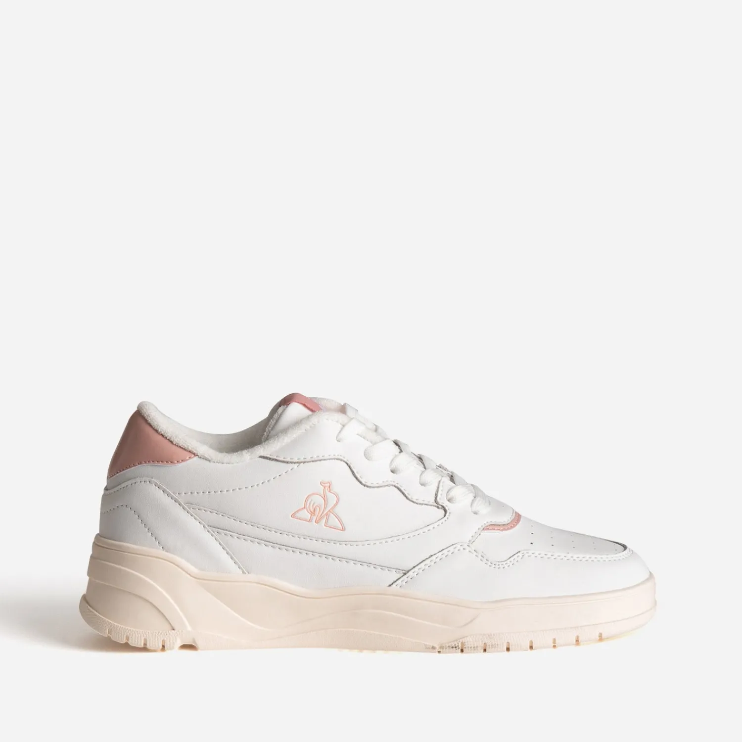 Le Coq Sportif Baskets^Tennis he et rose en cuir BLANC