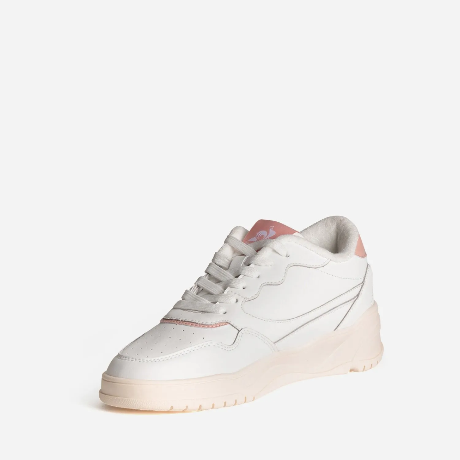 Le Coq Sportif Baskets^Tennis he et rose en cuir BLANC