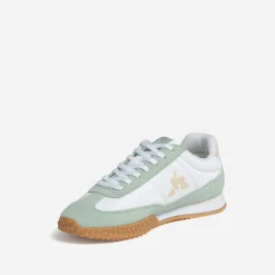Le Coq Sportif Baskets^Tennis blanche et e bi-matière VERT