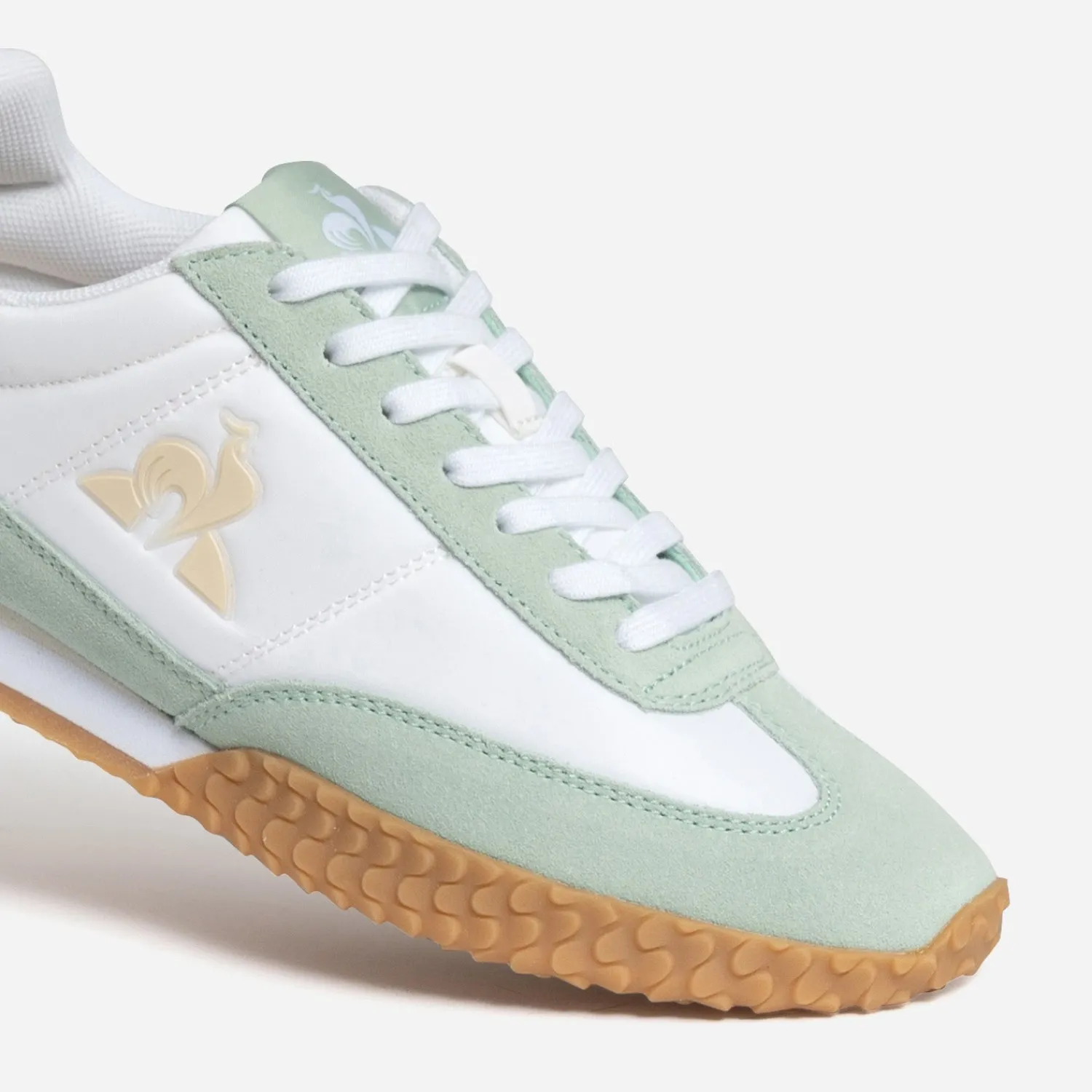 Le Coq Sportif Baskets^Tennis blanche et e bi-matière VERT