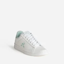 Le Coq Sportif Baskets^Tennis he et verte cuir BLANC