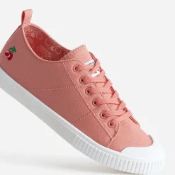 Le Temps des Cerises Baskets^Tennis corail en toile ORANGE