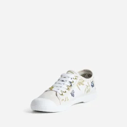 Le Temps des Cerises Baskets^Tennis beige broderies or MULTICOLORE