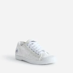 Le Temps des Cerises Baskets^Tennis he effet dentelle BLANC