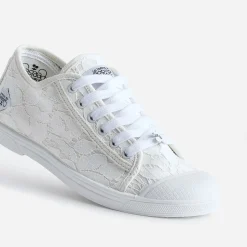 Le Temps des Cerises Baskets^Tennis he effet dentelle BLANC