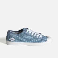 Le Temps des Cerises Baskets^Tennis marine à fleurs BLEU