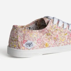 Le Temps des Cerises Baskets^Tennis blanche toile fleurie MULTICOLORE