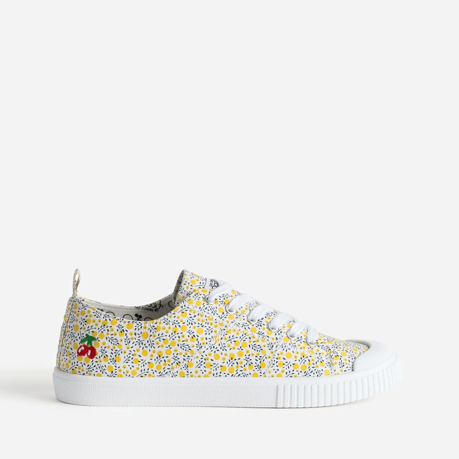 Le Temps des Cerises Baskets^Tennis toile imprimée JAUNE