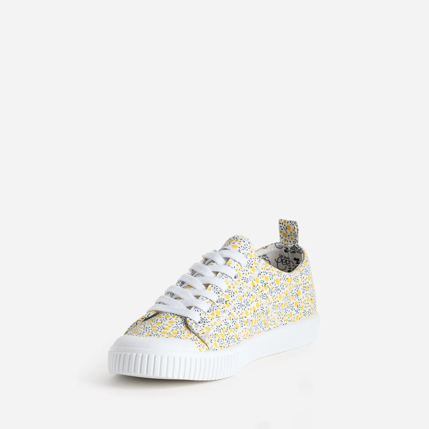 Le Temps des Cerises Baskets^Tennis toile imprimée JAUNE