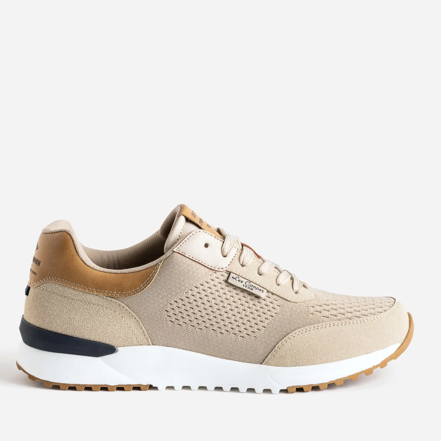 Lee Cooper Baskets/Tennis^Tennis beige en mesh détails camel TAUPE