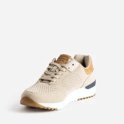 Lee Cooper Baskets/Tennis^Tennis beige en mesh détails camel TAUPE