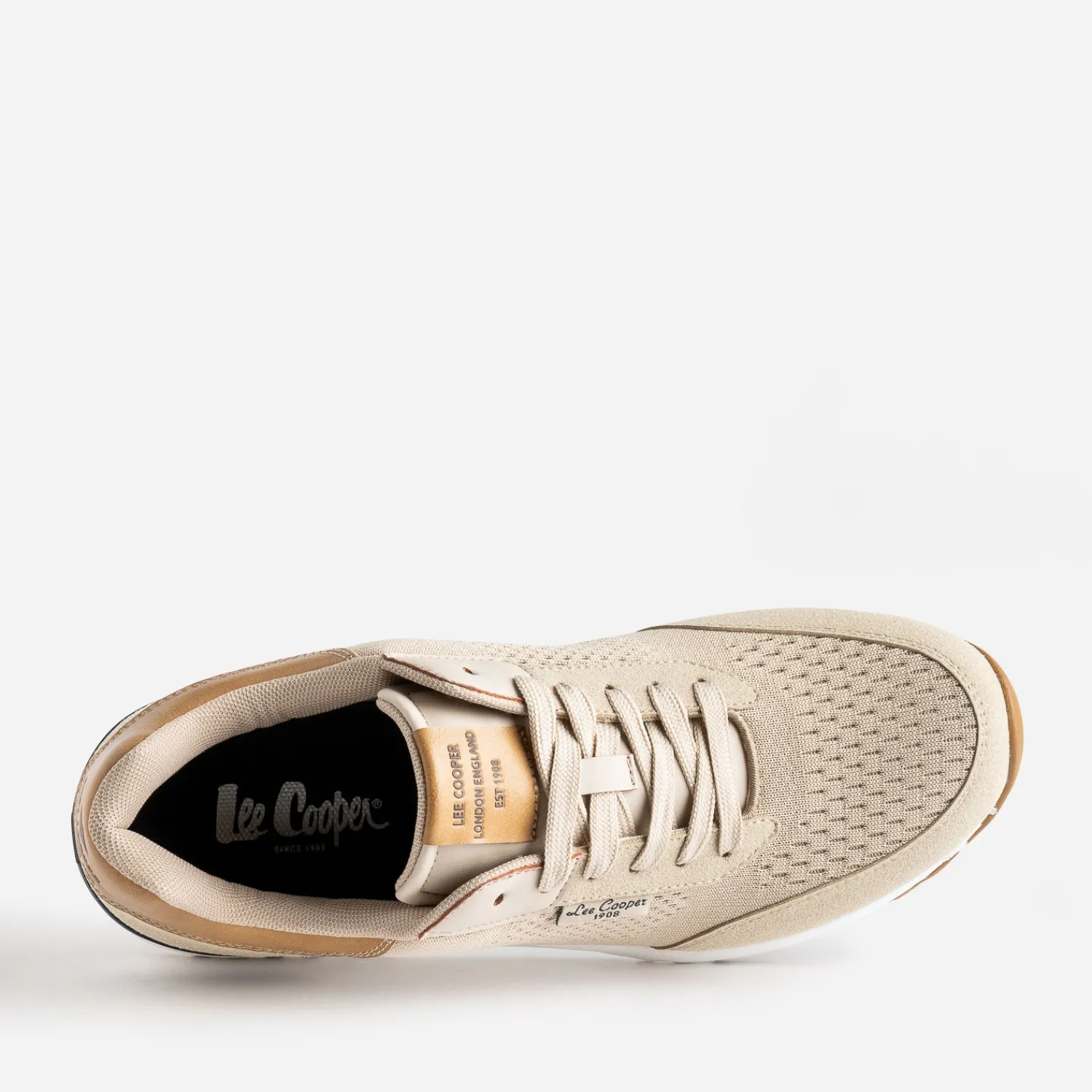 Lee Cooper Baskets/Tennis^Tennis beige en mesh détails camel TAUPE