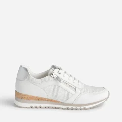 Marco Tozzi Baskets^Tennis et argenté BLANC