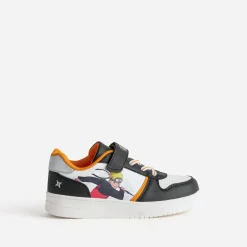 1176 Baskets^Tennis NARUTO e, blanche, orange NOIR