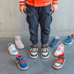 1176 Baskets^Tennis NARUTO e, blanche, orange NOIR