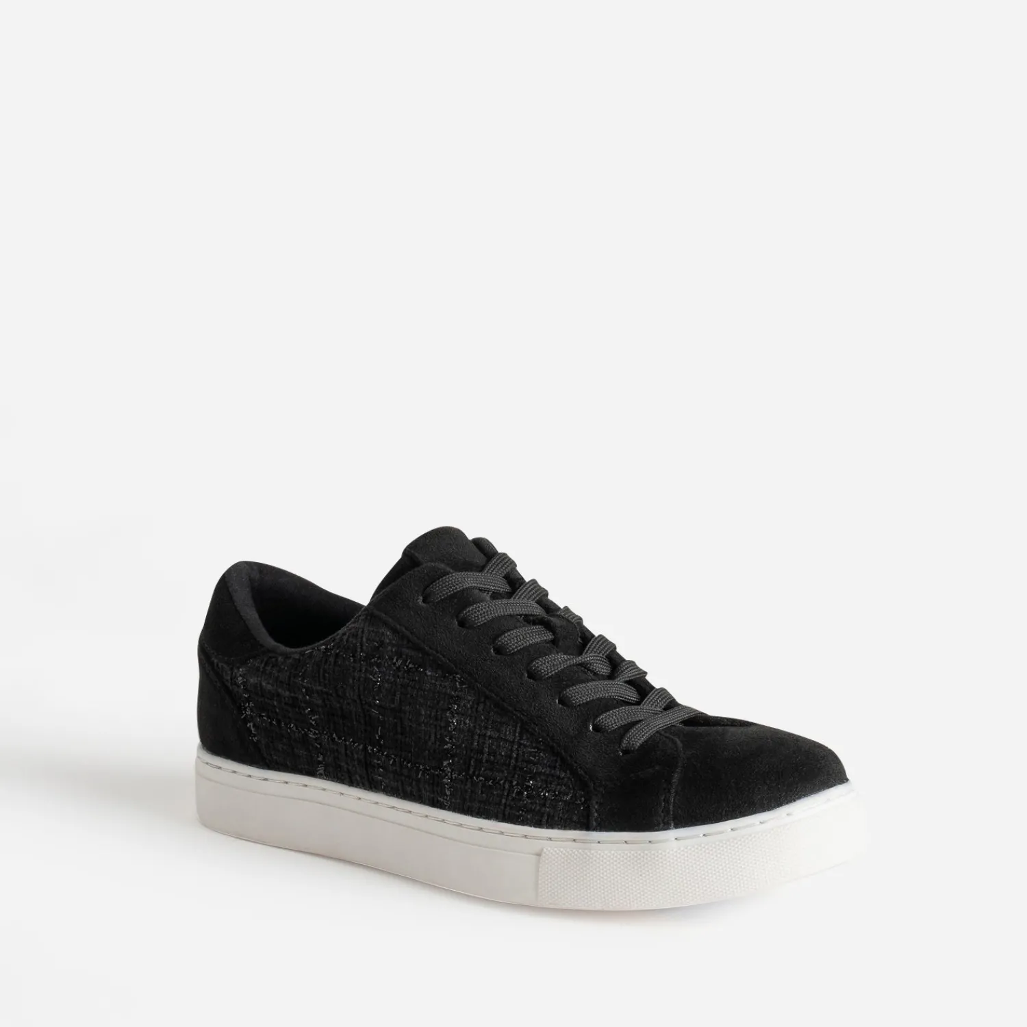Eram Baskets^Tennis e textile motif carreaux pailletés NOIR