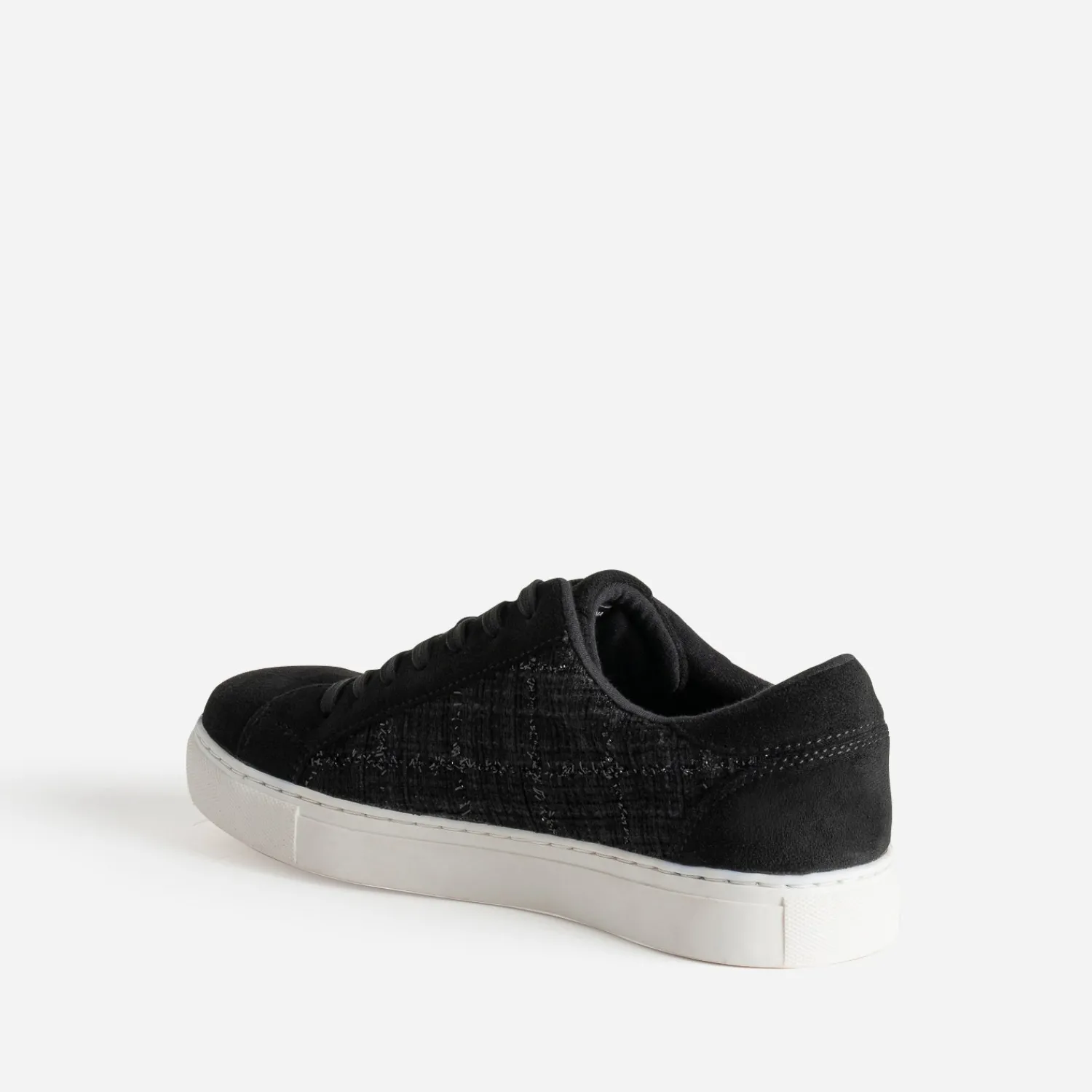 Eram Baskets^Tennis e textile motif carreaux pailletés NOIR
