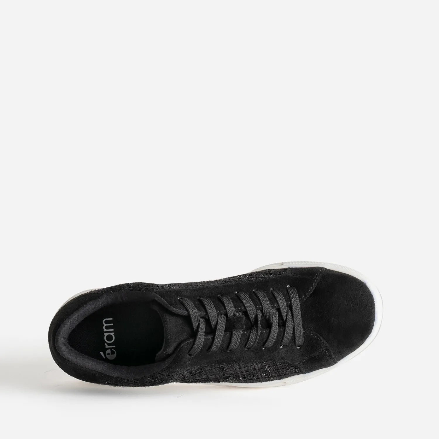 Eram Baskets^Tennis e textile motif carreaux pailletés NOIR