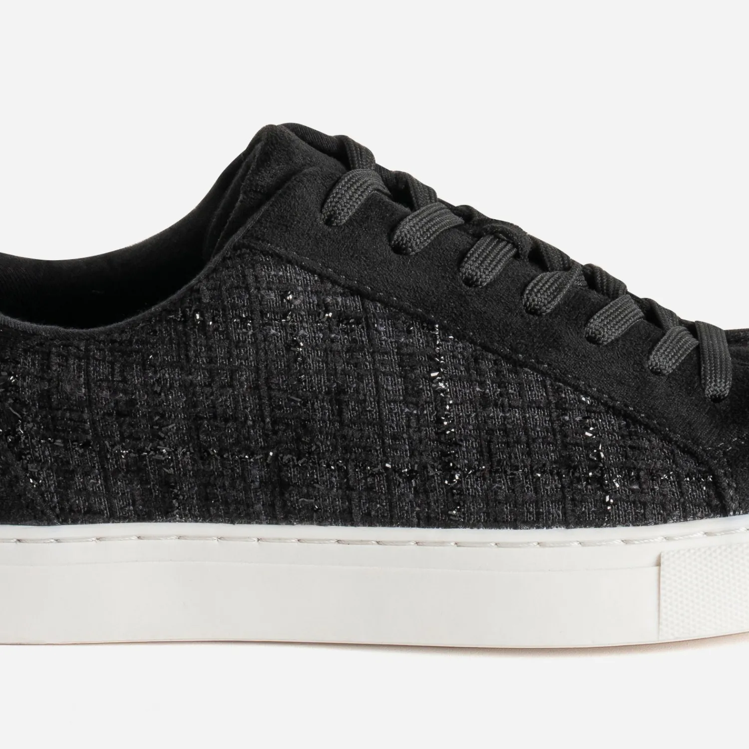 Eram Baskets^Tennis e textile motif carreaux pailletés NOIR