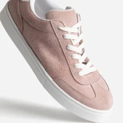 Eram Baskets^Tennis cuir velours ROSE