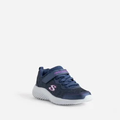 Skechers Baskets^Tennis bleu pailleté en mesh MARINE