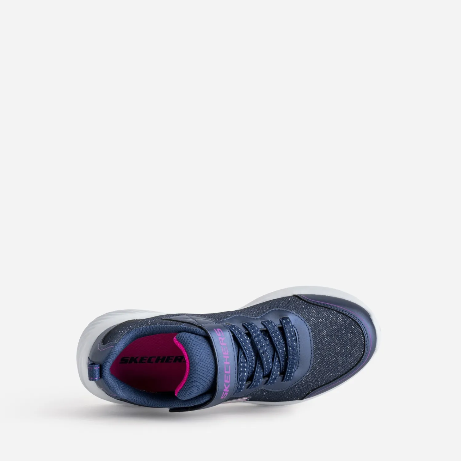 Skechers Baskets^Tennis bleu pailleté en mesh MARINE