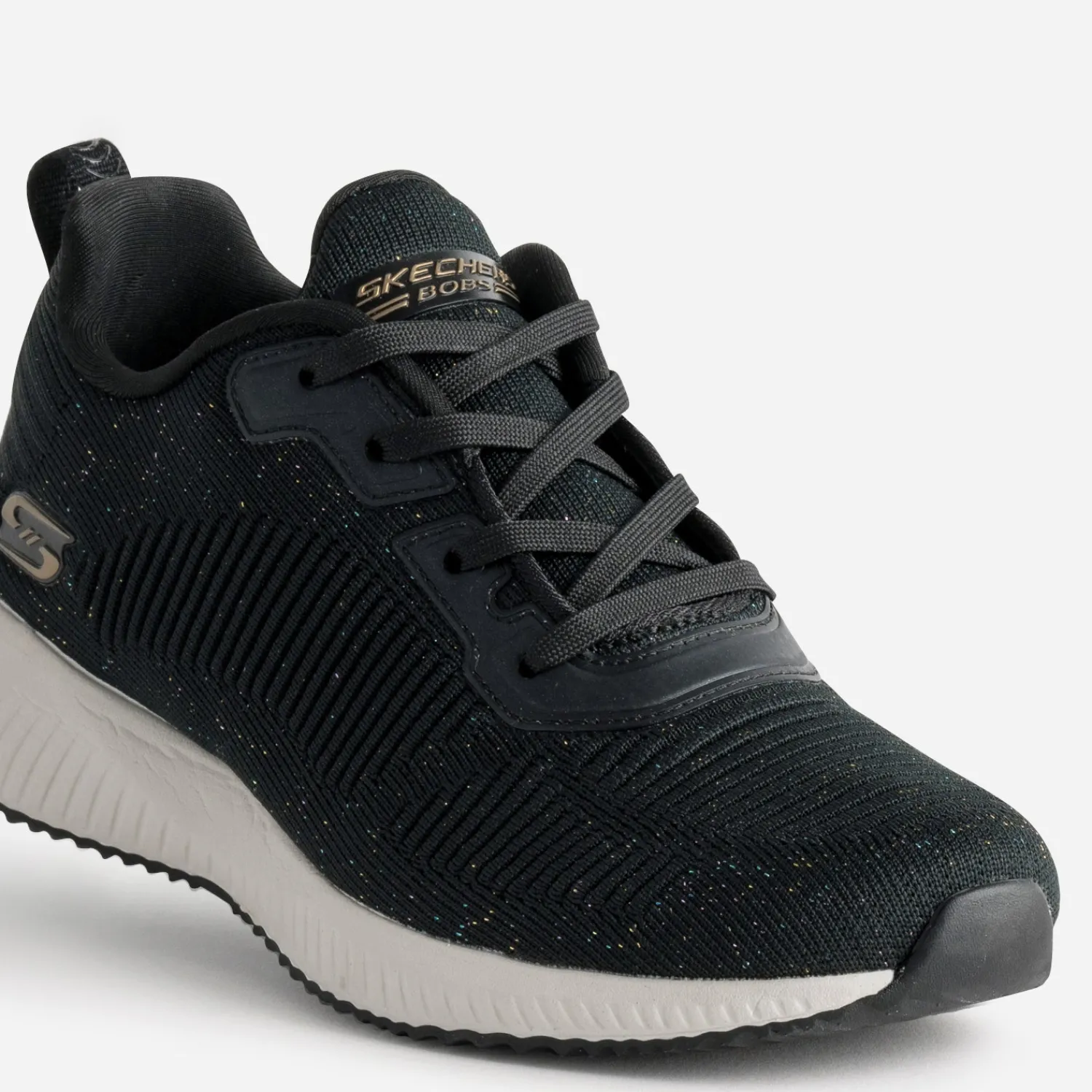 Skechers Baskets^Tennis e mesh pailleté NOIR