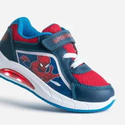 703 Baskets^Tennis SPIDER-MAN , bleu et rouge à semelle lumineuse MARINE