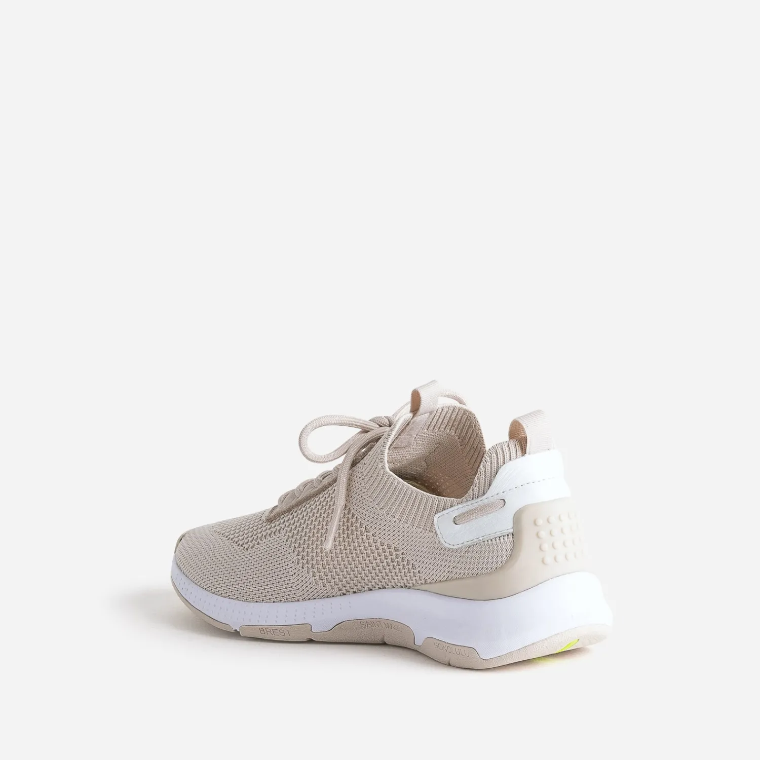 Tbs Baskets^Tennis beige effet tricoté BLANC