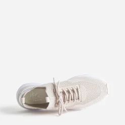 Tbs Baskets^Tennis beige effet tricoté BLANC