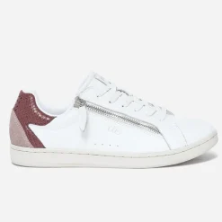 Tbs Baskets^Tennis he en cuir à zip BLANC