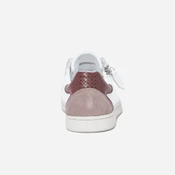Tbs Baskets^Tennis he en cuir à zip BLANC